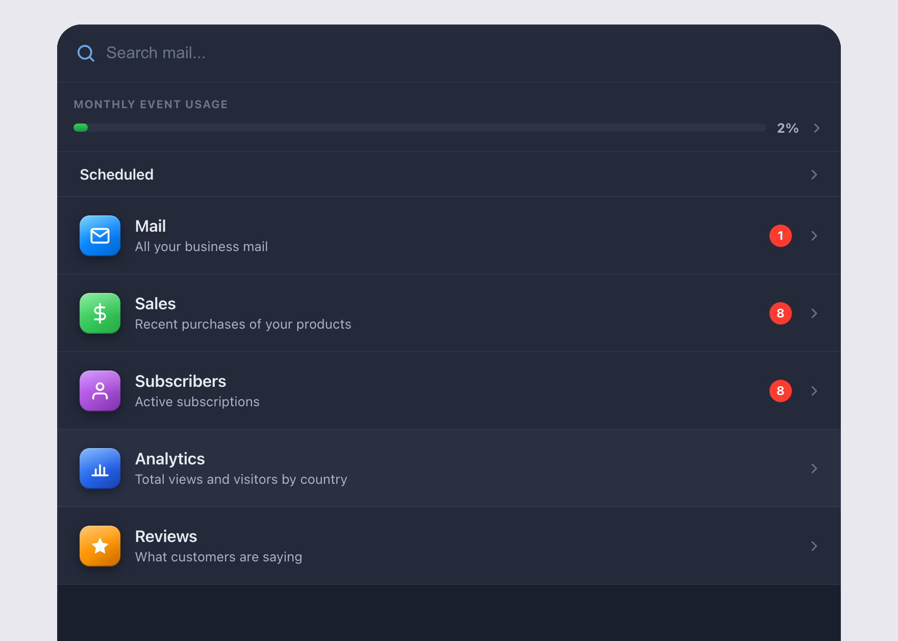 Boonful Business in dark mode
