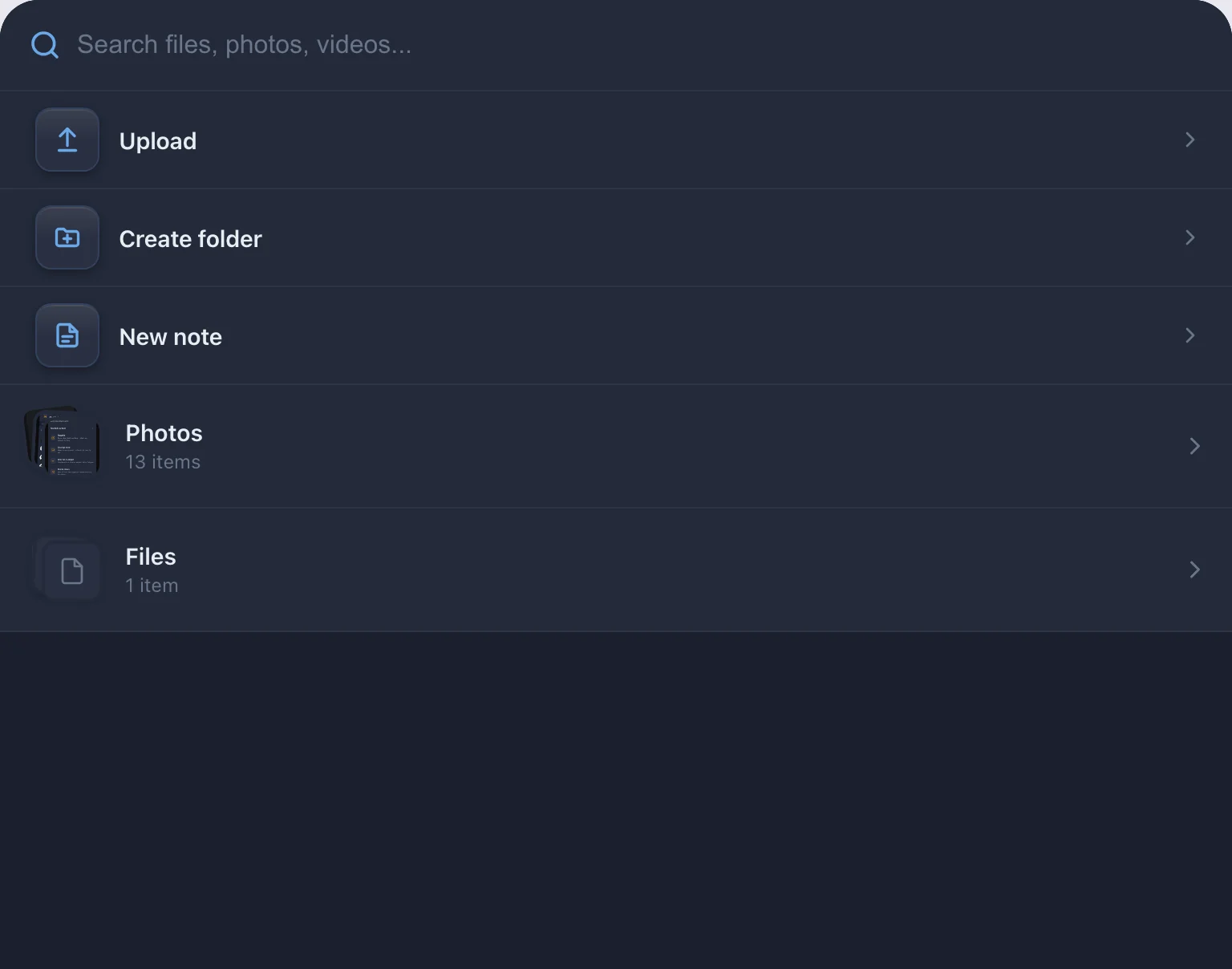 Boonful Files in dark mode