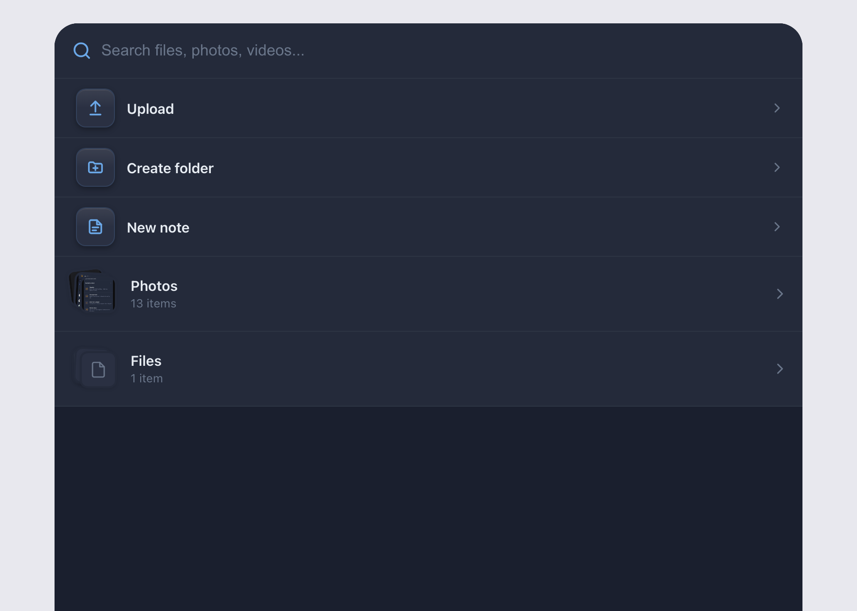 Boonful Files in dark mode