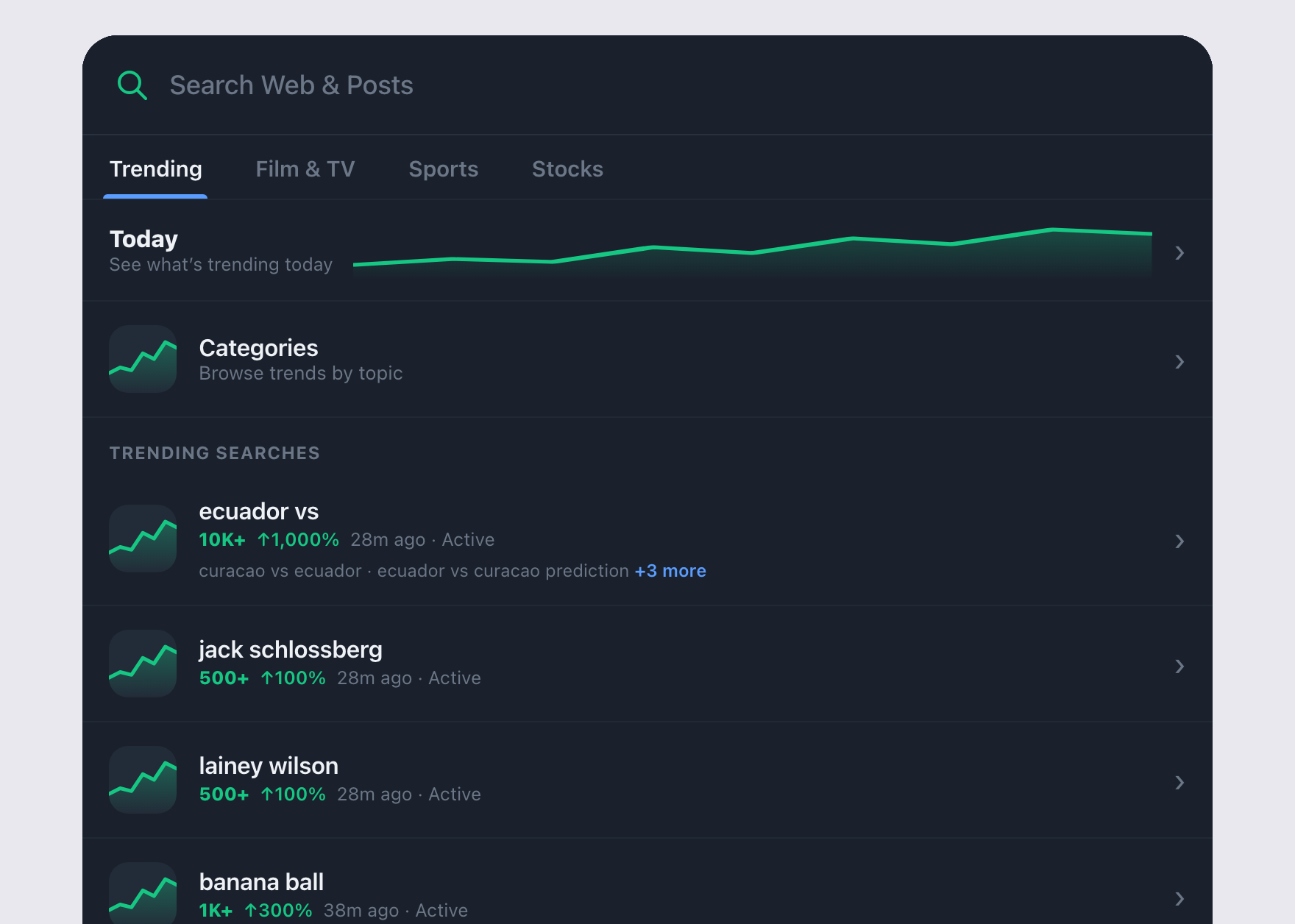 Boonful Search in dark mode